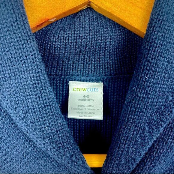 CrewCuts Shawl Collar Navy Cable Knit Sweater - Picture 2 of 4